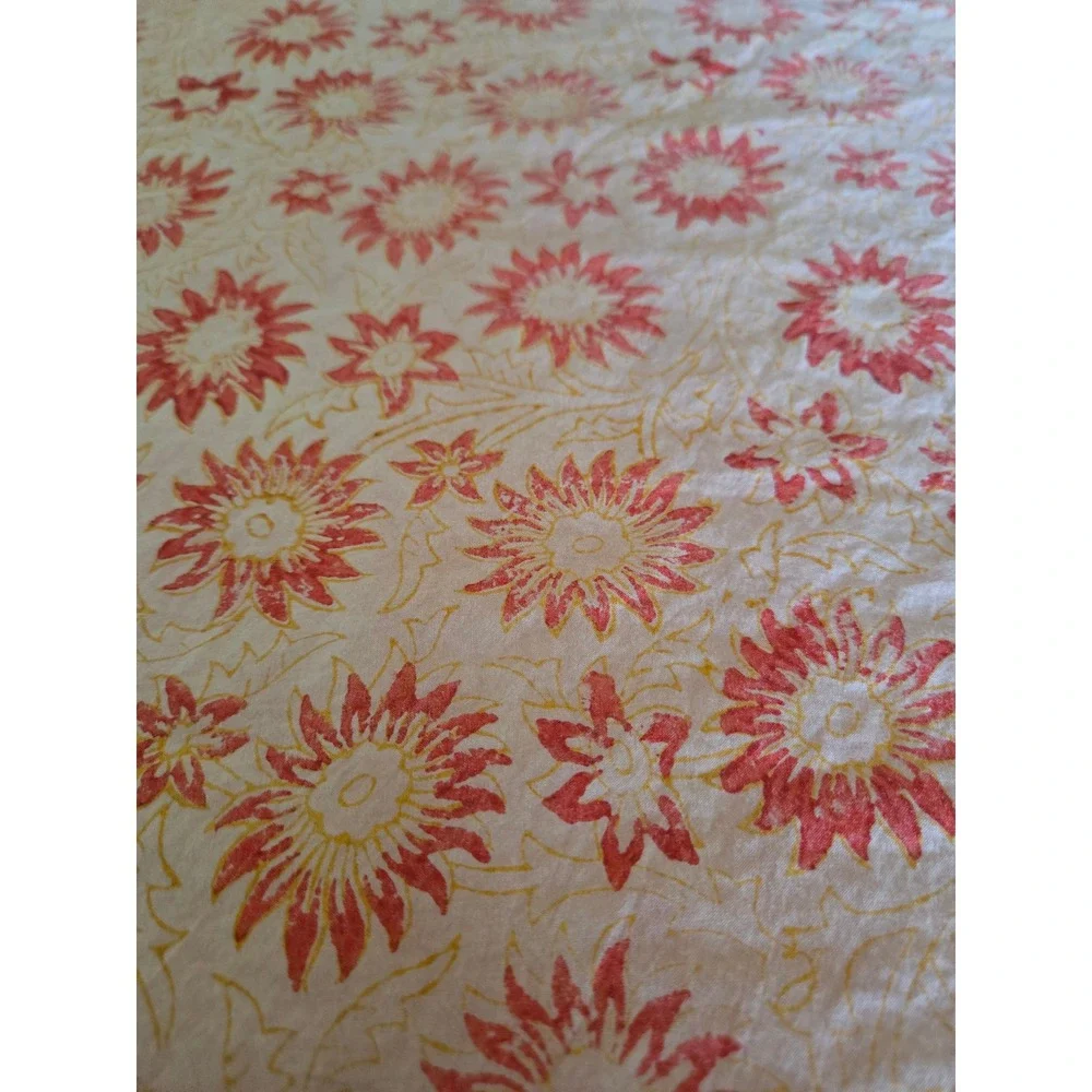 Couleur Nature 58x88 Tablecloth Floral Block Print Rectangle French Provincial
